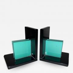 Art Deco Bookends in Black and Green Vitrolite - 1923622