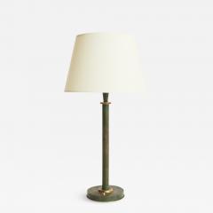 Art Deco Brass Green Table Lamp - 2075737