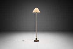 Art Deco Brass and Hardwood Floor Lamp Europe 1930s - 4303658