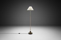 Art Deco Brass and Hardwood Floor Lamp Europe 1930s - 4303668