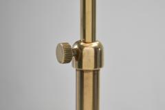 Art Deco Brass and Hardwood Floor Lamp Europe 1930s - 4303679