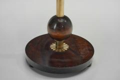 Art Deco Brass and Hardwood Floor Lamp Europe 1930s - 4303684