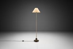 Art Deco Brass and Hardwood Floor Lamp Europe 1930s - 4303767