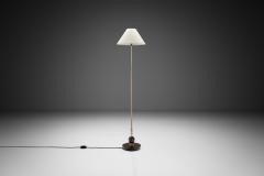 Art Deco Brass and Hardwood Floor Lamp Europe 1930s - 4303768