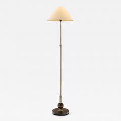 Art Deco Brass and Hardwood Floor Lamp Europe 1930s - 4305726