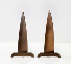 Art Deco Bronze Propeller Andirons - 2740871