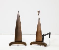 Art Deco Bronze Propeller Andirons - 2740874