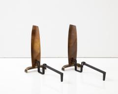 Art Deco Bronze Propeller Andirons - 2740876