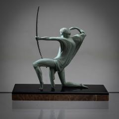 Art Deco Bronze Sculpture of an Archer by Michel Decoux 1837 1924 France  - 3811877