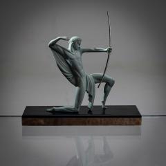 Art Deco Bronze Sculpture of an Archer by Michel Decoux 1837 1924 France  - 3811878