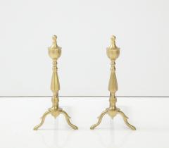 Art Deco Brushed Brass Andirons - 2715930