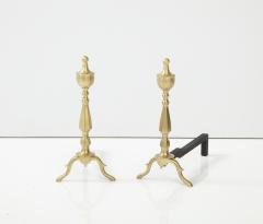 Art Deco Brushed Brass Andirons - 2715932