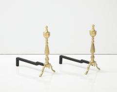 Art Deco Brushed Brass Andirons - 2715935