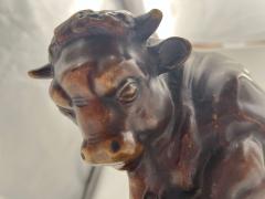 Art Deco Bull Sculpture Bronze Marble France circa 1930 - 3769093