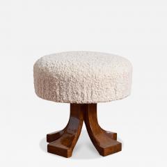 Art Deco Burl Wood Stool - 4765599