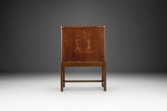 Art Deco Cabinet in Birch with Illustrative Details Europe 1930s - 4136209