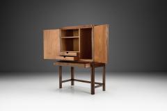 Art Deco Cabinet in Birch with Illustrative Details Europe 1930s - 4136214