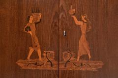 Art Deco Cabinet in Birch with Illustrative Details Europe 1930s - 4136217