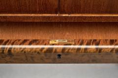 Art Deco Cabinet in Birch with Illustrative Details Europe 1930s - 4136221