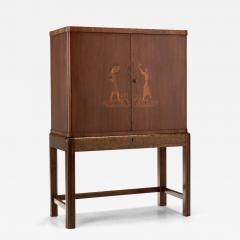Art Deco Cabinet in Birch with Illustrative Details Europe 1930s - 4140777