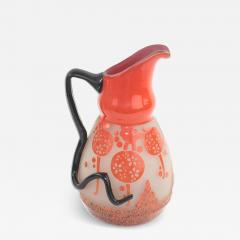 Art Deco Cameo Cut Back Art Glass Water Pitcher - 4311323