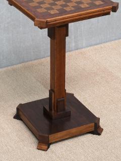 Art Deco Chess Side Table in Oak with Checkerboard Top Netherlands 1930s - 4774787