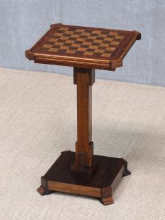 Art Deco Chess Side Table in Oak with Checkerboard Top Netherlands 1930s - 4774791