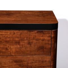 Art Deco Chest in Book matched Burled Walnut w Amber Bakelite Pulls - 3352343