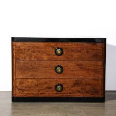 Art Deco Chest in Book matched Burled Walnut w Amber Bakelite Pulls - 3352346