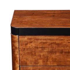 Art Deco Chest in Book matched Burled Walnut w Amber Bakelite Pulls - 3352360