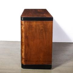 Art Deco Chest in Book matched Burled Walnut w Amber Bakelite Pulls - 3352361
