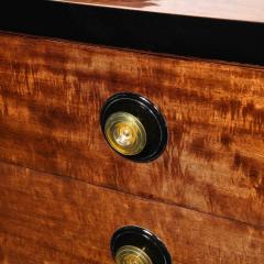 Art Deco Chest in Book matched Burled Walnut w Amber Bakelite Pulls - 3352398