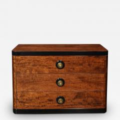 Art Deco Chest in Book matched Burled Walnut w Amber Bakelite Pulls - 3359972