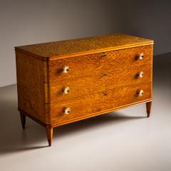 Art Deco Chest of Drawers with Birch Burl Veneer Probably Sweden 1930 40s - 4704980