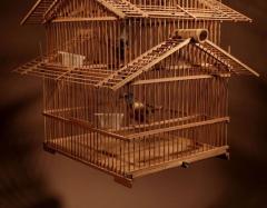 Art Deco Chinese Six Story Large Bamboo Birdcage - 3264494