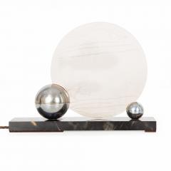 Art Deco Chrome Marble Glass Fish Lumiere Table Light Lamp ca 1930s - 4501747