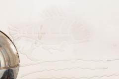 Art Deco Chrome Marble Glass Fish Lumiere Table Light Lamp ca 1930s - 4501750