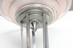 Art Deco Chrome Plated Floor Lamp with Champagne Shade - 562776