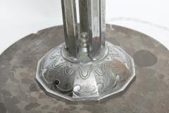 Art Deco Chrome Plated Floor Lamp with Champagne Shade - 562777