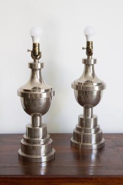 Art Deco Chrome Table Lamps a Pair - 4177872