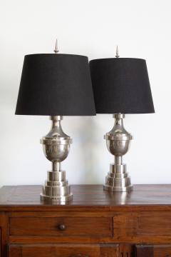 Art Deco Chrome Table Lamps a Pair - 4177873