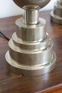 Art Deco Chrome Table Lamps a Pair - 4177875