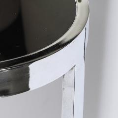 Art Deco Chrome Two Tier Rolling Serving Cart with Inset Black Vitrolite - 4490014