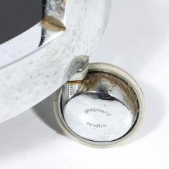 Art Deco Chrome Two Tier Rolling Serving Cart with Inset Black Vitrolite - 4490016