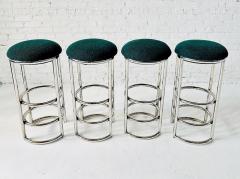 Art Deco Chrome and Boucle Chase Bar Stools - 4310064