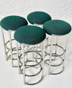 Art Deco Chrome and Boucle Chase Bar Stools - 4310066
