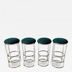 Art Deco Chrome and Boucle Chase Bar Stools - 4310234