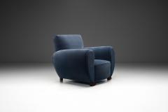 Art Deco Club Chair in Dark Blue Mohair Europe 1930s - 3929137