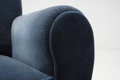 Art Deco Club Chair in Dark Blue Mohair Europe 1930s - 3929144