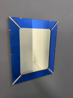 Art Deco Cobalt Blue Glass Trimmed Mirror - 2649807